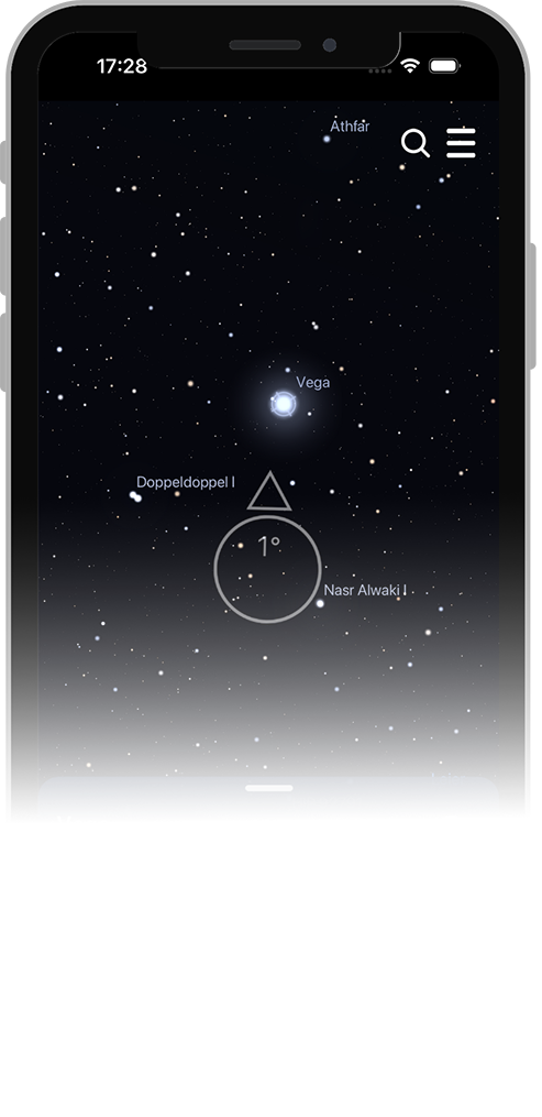 Universe Star Finder App auf iPhone mit AR-Sternensuche